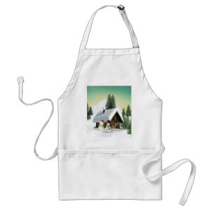 Christmas Snowman Scene Standard Apron