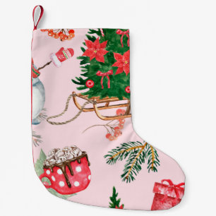 Christmas Snowman Seamless Pattern. Small Christmas Stocking