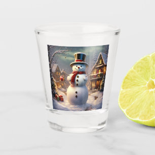 Christmas Snowman Shot Glass