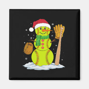 Christmas Snowman Softbyll Pitcher Boys Kids Teens Magnet