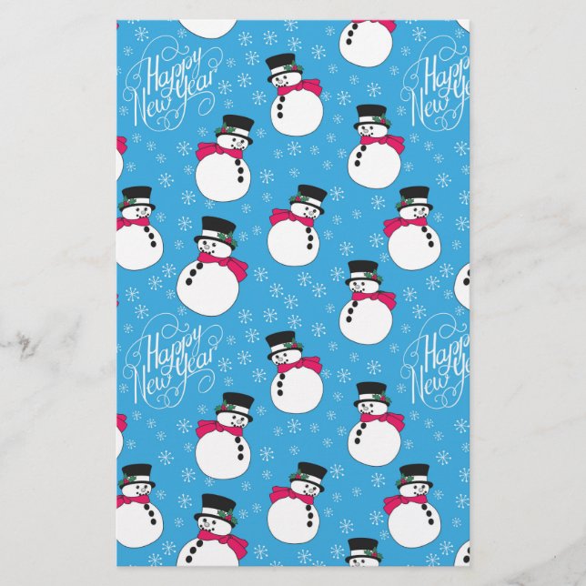 Christmas snowman stationery (Front)