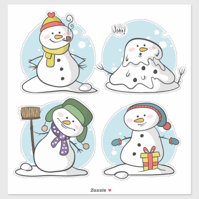 Christmas Snowman  Sticker (Sheet)