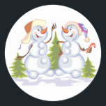 Christmas snowman sticker<br><div class="desc">Christmas snowman sticker</div>