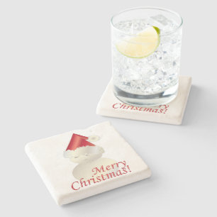Christmas Snowman Stone Coaster