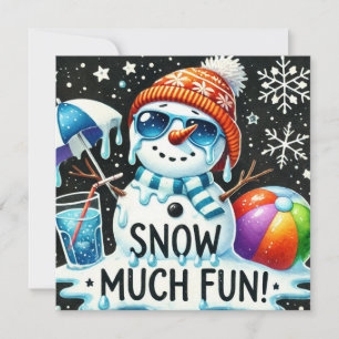Christmas Snowman summer snow fun Holiday Card