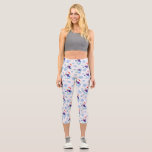 Christmas Snowman Surface Pattern<br><div class="desc">White Christmas Snowman With snowflake Christmas themed surface pattern design Capri yoga leggings</div>