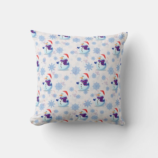 Christmas Snowman Surface Pattern  Cushion (Front)