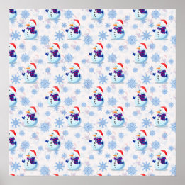 Christmas Snowman Surface Pattern Download Poster