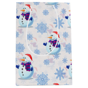 Christmas Snowman Surface Pattern Medium Gift Bag