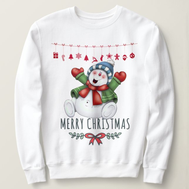 Christmas Snowman Sweatshirt (Design Front)