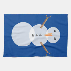 christmas snowman tea towel