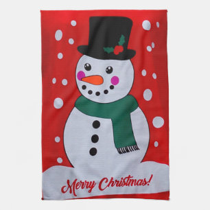 Christmas Snowman Tea Towel