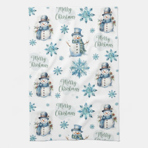 Christmas Snowman  Tea Towel