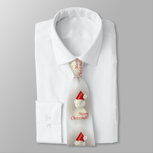 Christmas Snowman Tie (Tied)