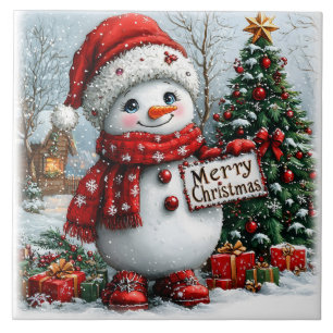 Christmas Snowman Tile