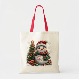 Christmas Snowman Tote Bag