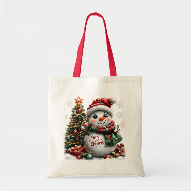 Christmas Snowman Tote Bag (Front)