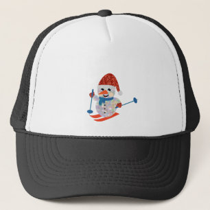 christmas snowman trucker hat