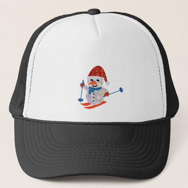 christmas snowman trucker hat (Front)