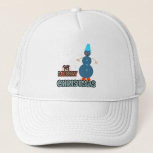 Christmas snowman trucker hat