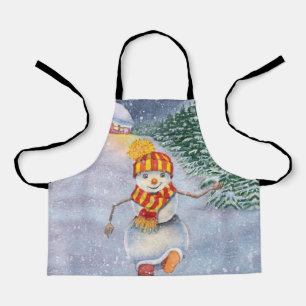 Christmas snowman walking apron