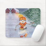 Christmas snowman walking mouse pad<br><div class="desc">christmas snowman doll man, 
fun painting celebrate love , 
funny cheerful drawn snowflake, 
vintage scarf forest cute, 
cartoon drawing art merry , 
new white season snow, 
celebration happy illustration , 
winter holiday santa year, 
tree house hat, 
doll christmas snowman man, </div>