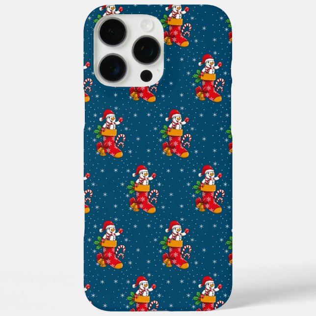 Christmas Snowman Whimsical Pattern Case-Mate iPhone Case (Back)