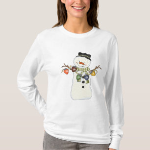 Christmas Snowman White Nano Long Sleeve t-shirt