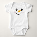 Christmas Snowman, White Snowman, Carrot Nose Baby Bodysuit<br><div class="desc">Cute,  fun and adorable design of snowman with carrot nose. Modern and trendy gift,  perfect for Christmas or New Year's celebration.</div>