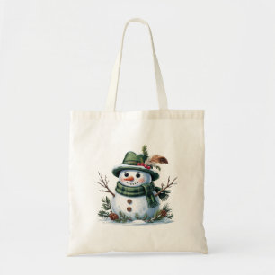 Christmas Snowman Winter Season Holiday Tote Bag
