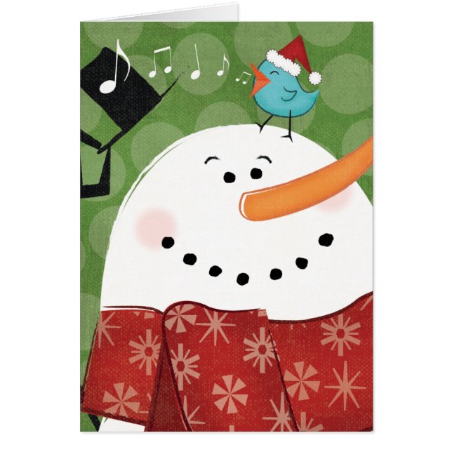 Christmas Snowman with Bird (Front)