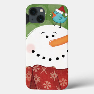 Christmas Snowman with Bird iPhone 13 Case