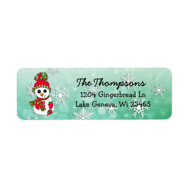 Christmas Snowman with blue Snowflake Background (Front)