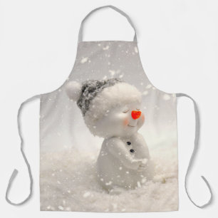 Christmas Snowman with Heartwarming Love Apron