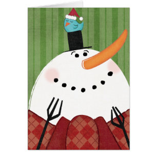 Christmas Snowman with Singing Bird