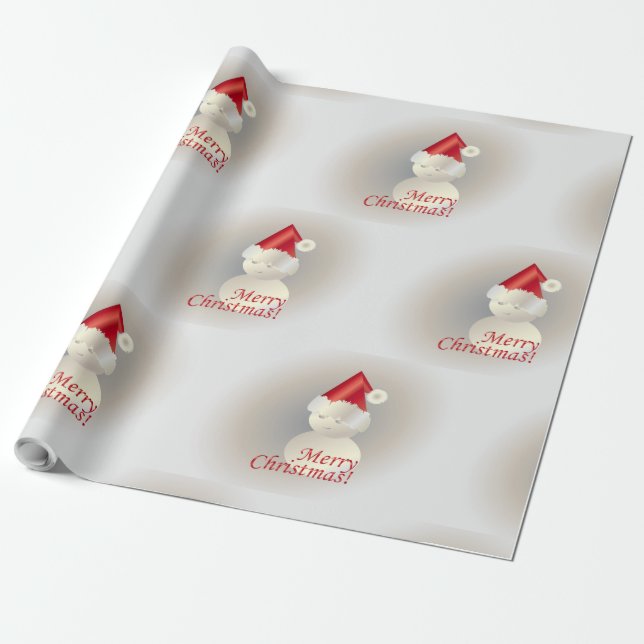Christmas Snowman Wrapping Paper (Unrolled)