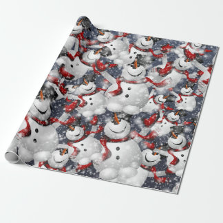 Christmas snowman wrapping paper