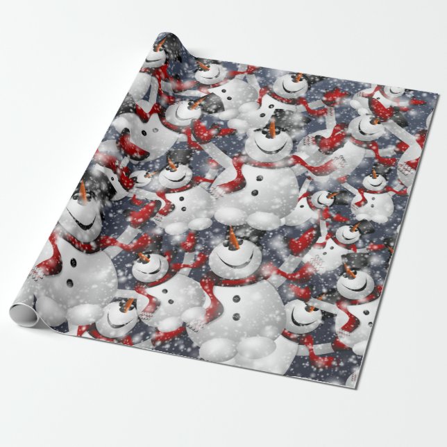 Christmas snowman  wrapping paper (Unrolled)