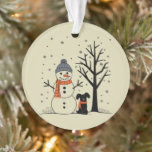 Christmas Snowman Xmas Dog Winter Ornament<br><div class="desc">Christmas Snowman Xmas Dog Winter</div>