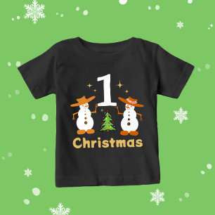 Christmas snowman's baby T-Shirt