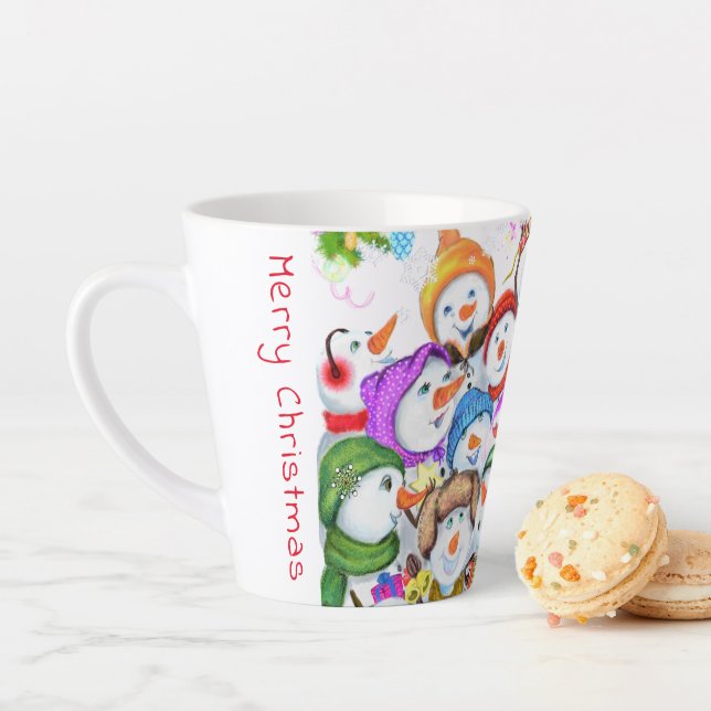 Christmas Snowmans Latte Mug (In Situ)