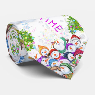 Christmas Snowmans Neck Tie