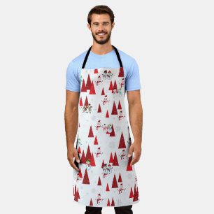 Christmas Snowmen and Trees Apron