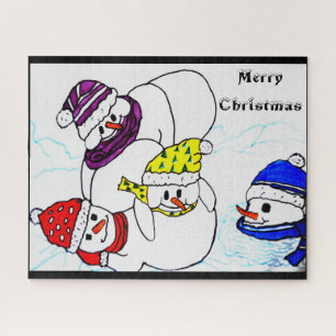 CHRISTMAS SNOWMEN AT PLAY JIGSAW PUZZLE