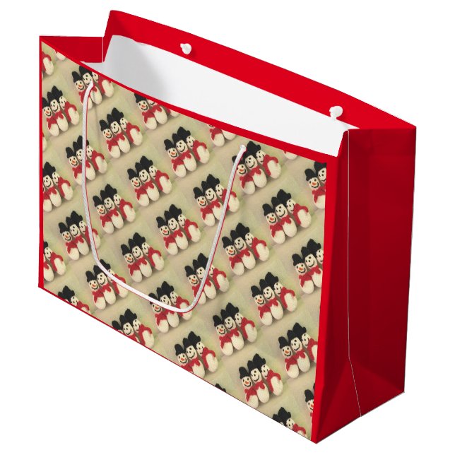 Christmas Snowmen Gift Bag (Front Angled)