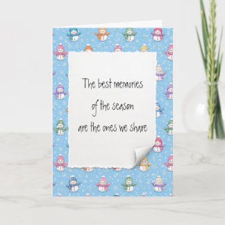 Christmas Snowmen in Snowflakes Card