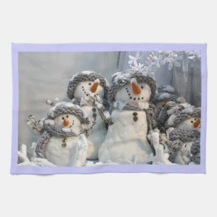 Christmas snowmen kitchen towel