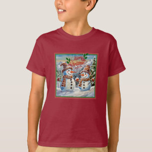 Christmas Snowmen, Merry Christmas, T-Shirt