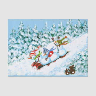 Christmas snowmen paper