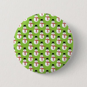 Christmas Snowmen Pattern 6 Cm Round Badge